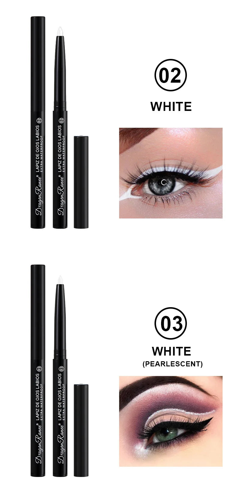 Matte/Pearlescent Eyeliner Gel Pencil Smooth Waterproof White Black Eye Liner Lying Silkworm Pen Cream Makeup for Eyes