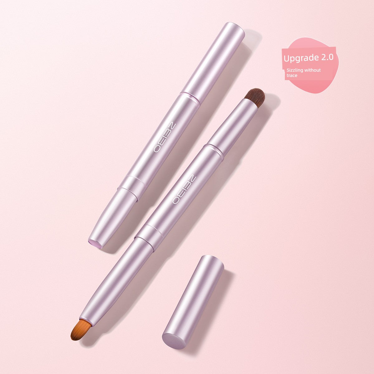 Double-Headed Telescopic and Portable Professional Lidded Silicone Lip Brush