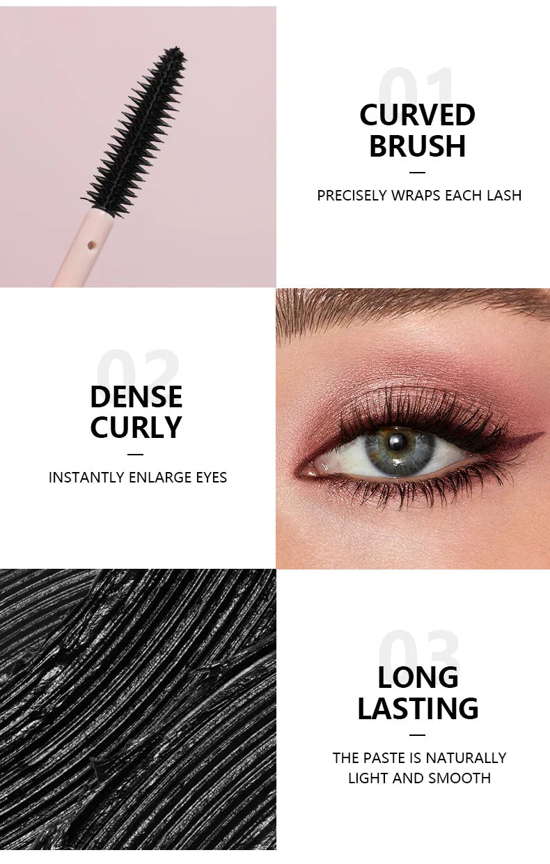 Pudaier Full Fling 24-Hour Waterproof Black Mascara Defining Make Up Non-smudge Eyelash Primer Lashes Long Thick Curly Makeup