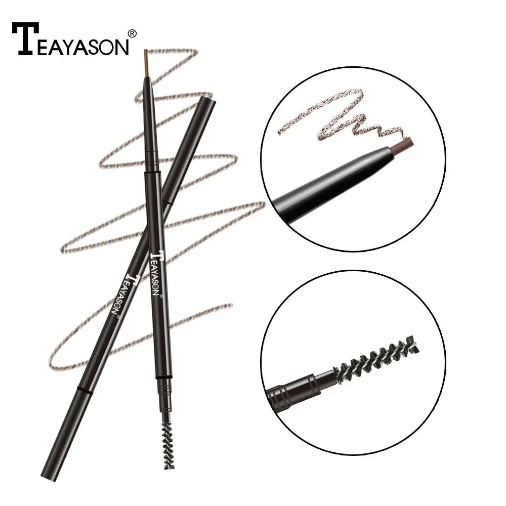 Dual ended automatic eyebrow pencil waterproof long lasting 1.5mm super slim head Microblading eyebrow tatto pen