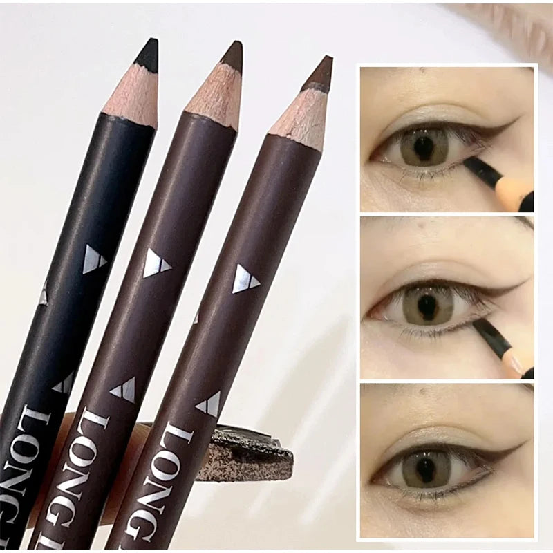 Eyeliner Eyebrow Pencil 2 In 1 Waterproof Non-smudge Quality Professional Makeup Long Lasting Natural Eyeliner Moderate Hardness