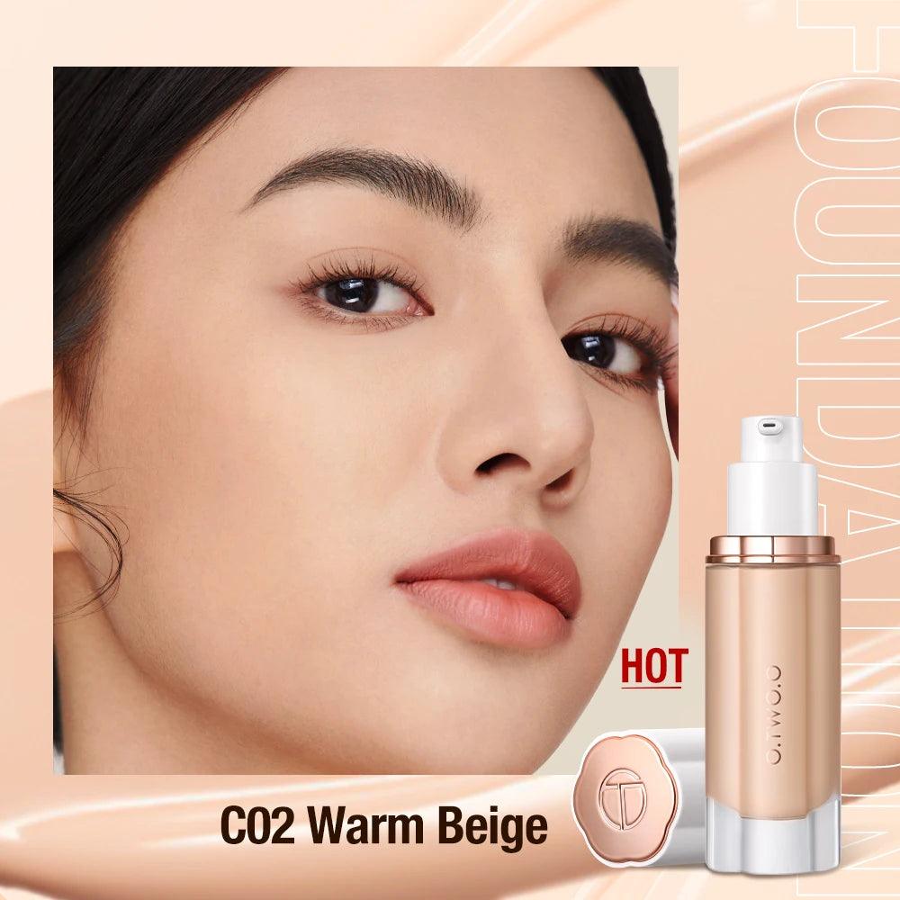 O.TWO.O Liquid Foundation Cream for Face 30ml High Coverage Makeup Base SPF30 Waterproof Concealer Makeup Foundation - Urbanew