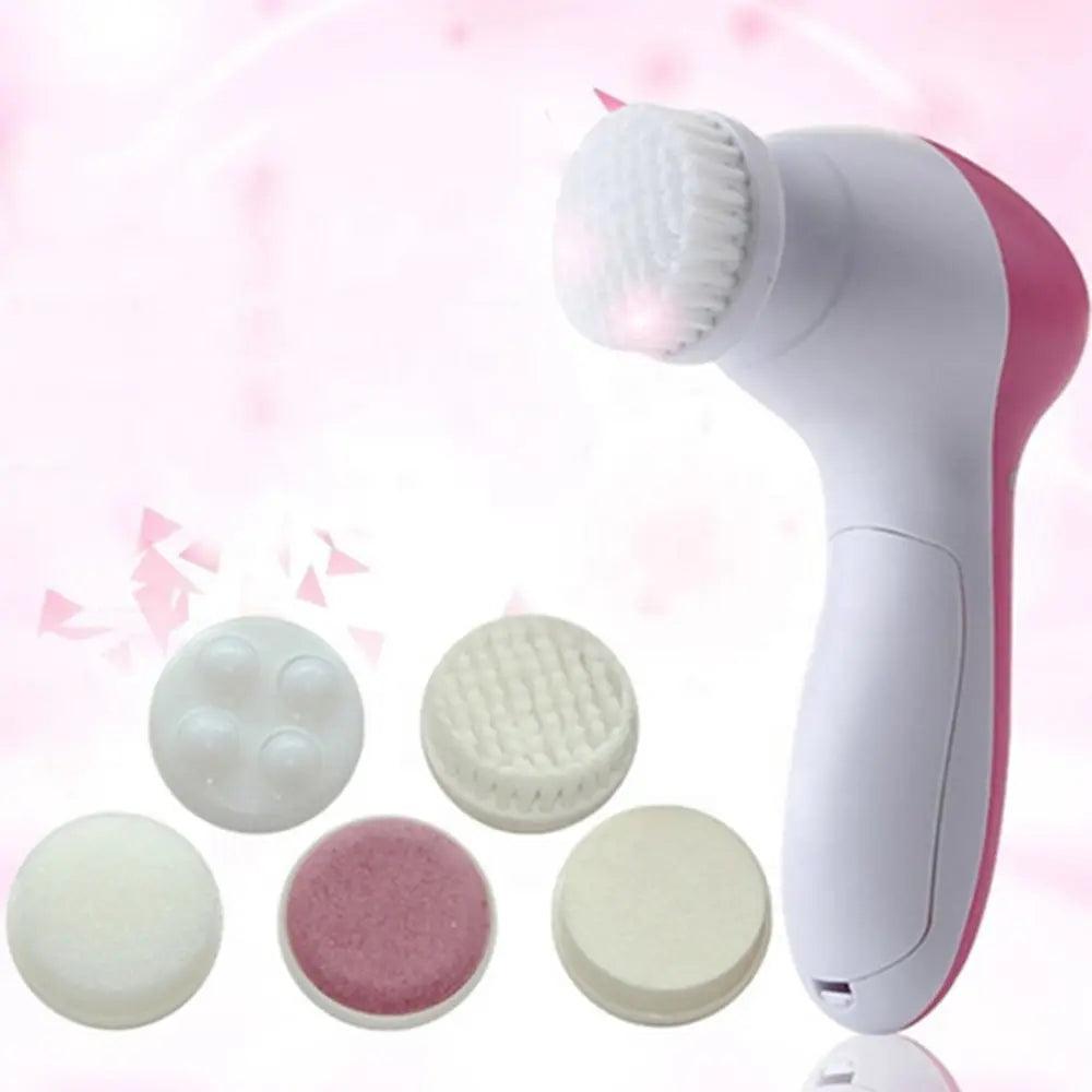 Electric Facial Cleaner 5 IN 1 Face Cleansing Brush Wash Machine Spa Skin Care Massager Blackhead Cleaning Facial Cleanser Tools - Urbanew