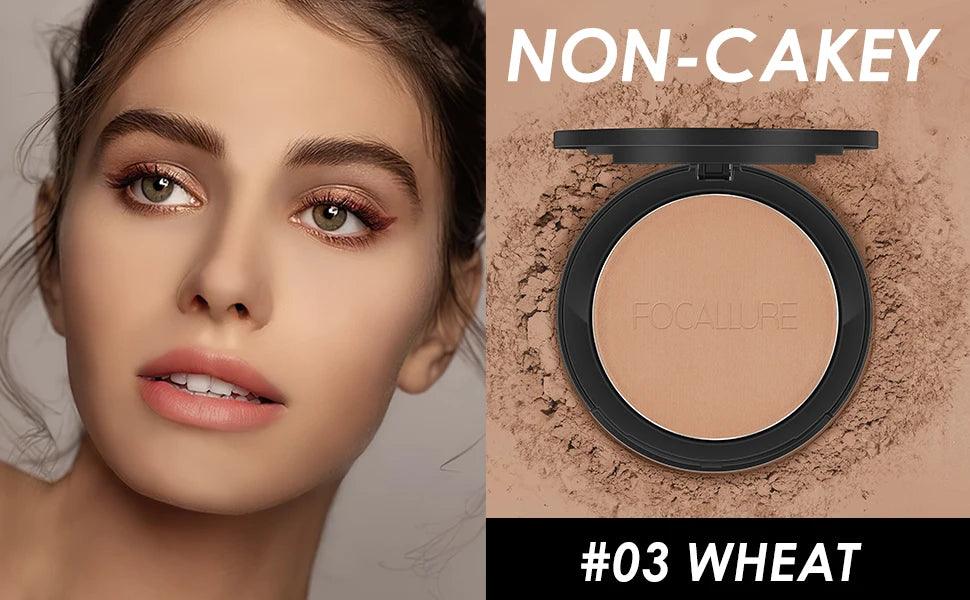 FOCALLURE 9 Colors Pressed Powder Waterproof Long-lasting Full Coverage Face Compact Setting Powder Makeup Foundation Cosmetics - Urbanew