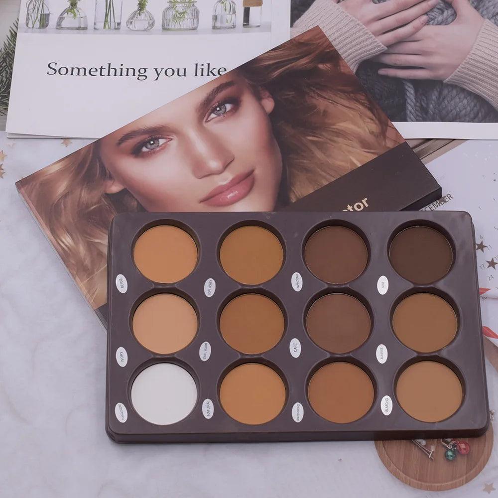 NEW 12 Color Matte Trimming Makeup Palette Face Basic Makeup Foundation White Brown Female Cosmetic Lasting Nature Water Proof - Urbanew