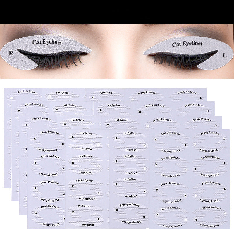 Flawless Eyeliner Stencil Stickers - Perfect Wings & Cat Eyes Made Easy (48 Total)