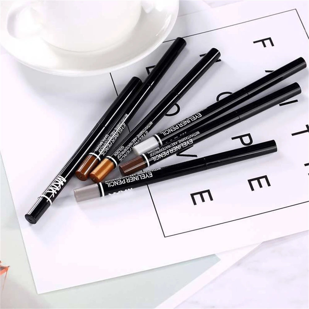 3Pcs Waterproof & Sweat-Proof Black Eyeliner Pencil Combined Lasting Smudge-Proof Bold Eye Makeup Easy Glide Formula for Perfe