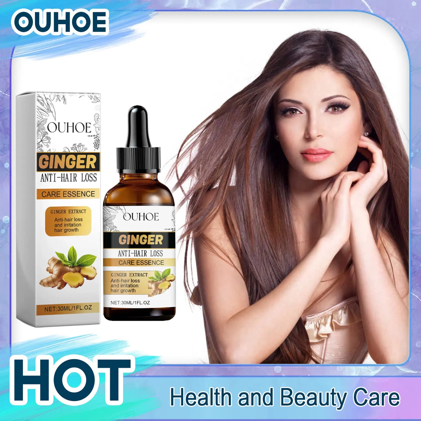 OUHOE Ginger Hair Growth Serum - Revitalize Thinning Hair & Promote Growth (30ml)