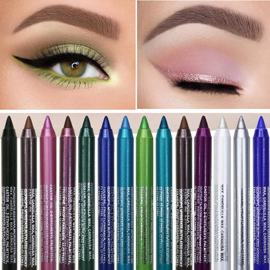 14-color Fashion Eyeliner Pencil Long-lasting Waterproof Professional Perform Stage Makeup White Color Eyeliner Pen Cosmetics