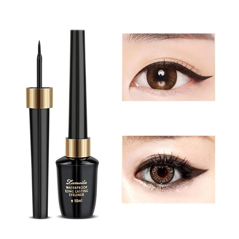 1pcs 10ml Black Liquid Eyeliner Waterproof Makeup Eye Liner Pencil Quick-drying Ultra-fine Brush Head Liquid Eyeliner Pen Korean