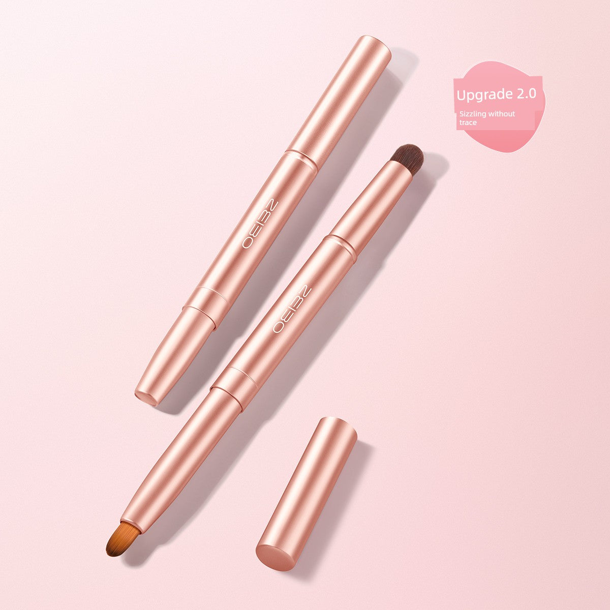 Double-Headed Telescopic and Portable Professional Lidded Silicone Lip Brush