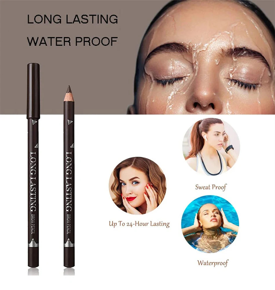 6/12Pcs Eye Brow Pencil Waterproof Professional Women Eye Makeup Pen Easy Color Natural Black Brown Cosmetic Beauty Eyebrow Tool