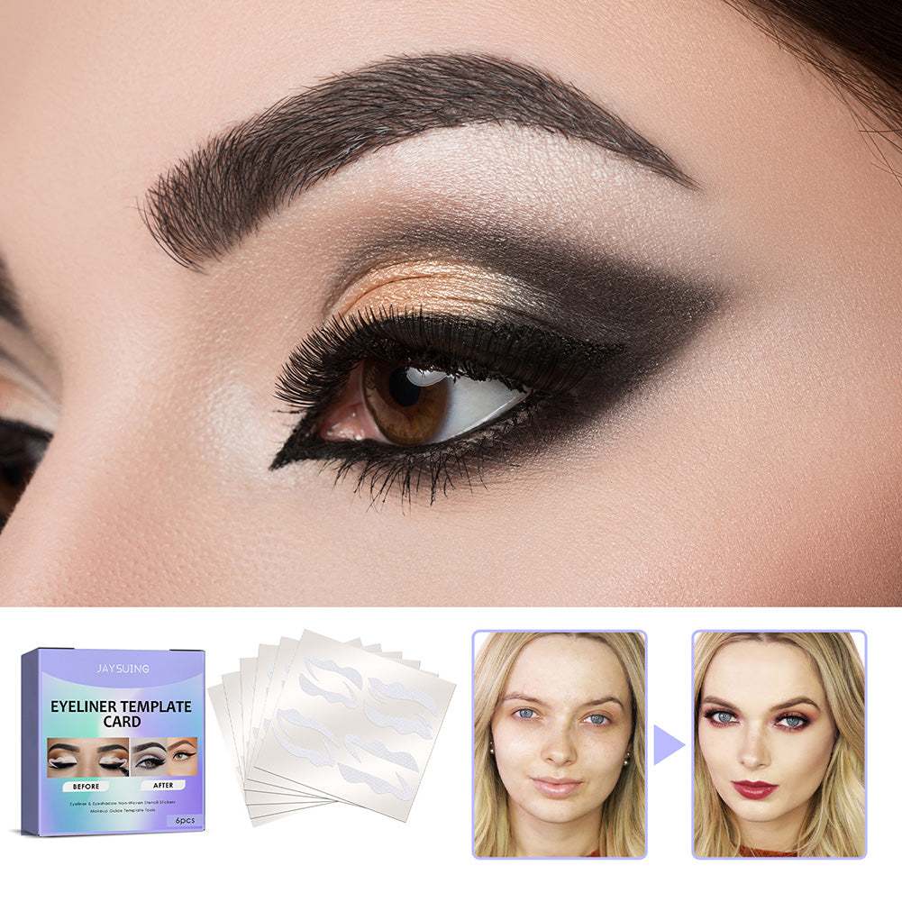 Flawless Eyeliner Stencil Stickers - Perfect Wings & Cat Eyes Made Easy (48 Total)