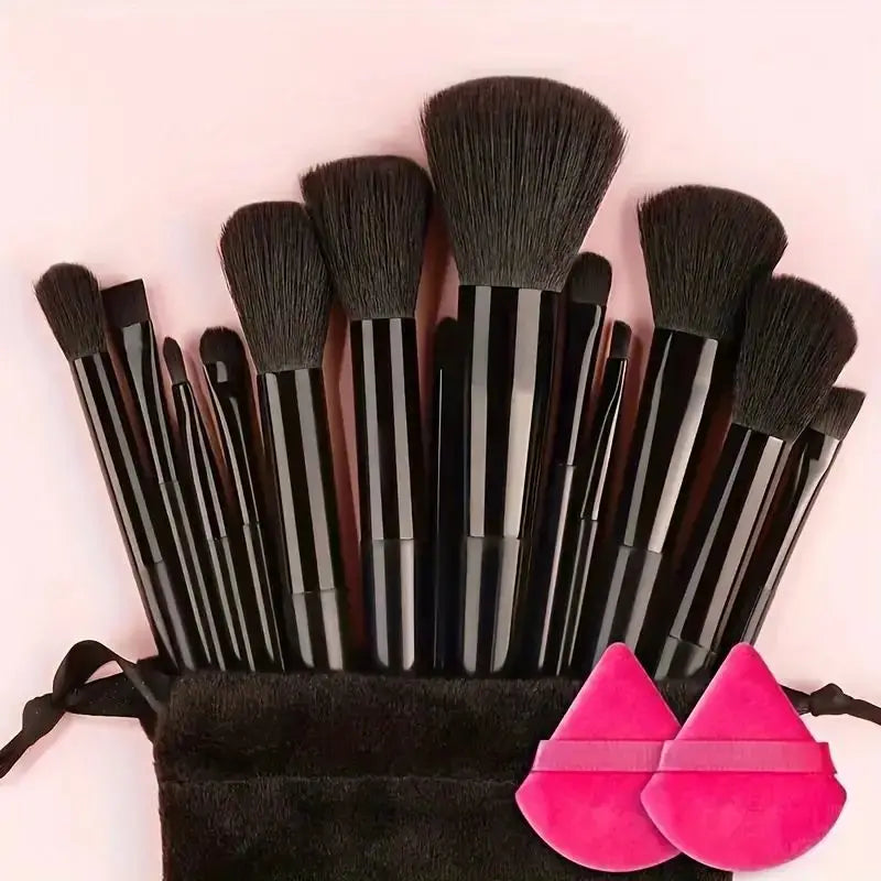 13pcs Premium Synthetic Nylon Bristle Makeup Brush Set - Soft, Gentle, and Cruelty-Free for Flawless Foundation, Blush, Powder,