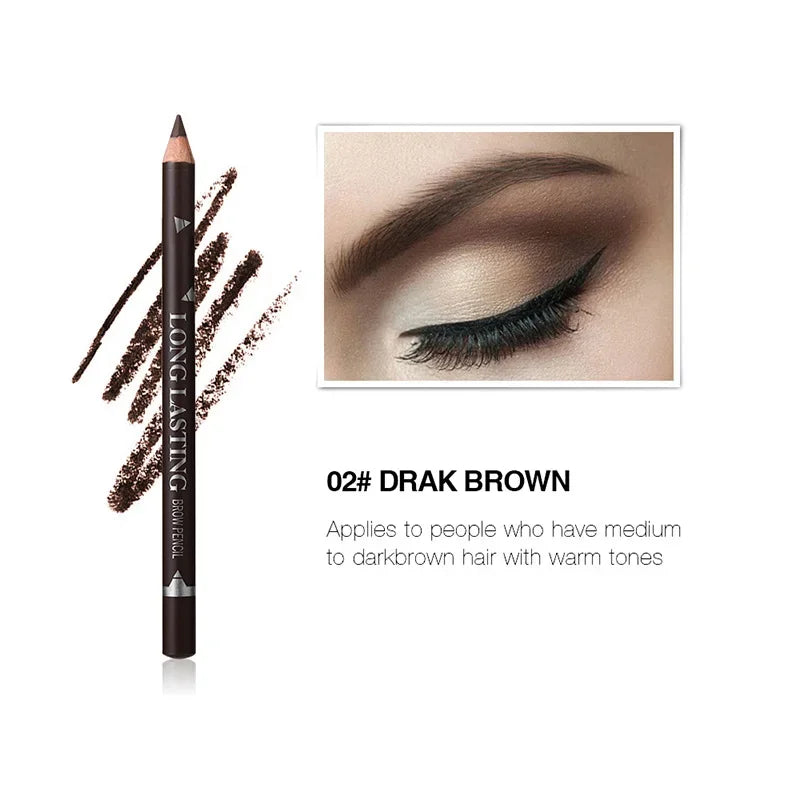 1Pcs Eye Brow Cosmetics Waterproof Long Lasting Easy to Wear Pigment Black Coffee Brown Cheap Eyebrow Eyeliner Makeup Pencil