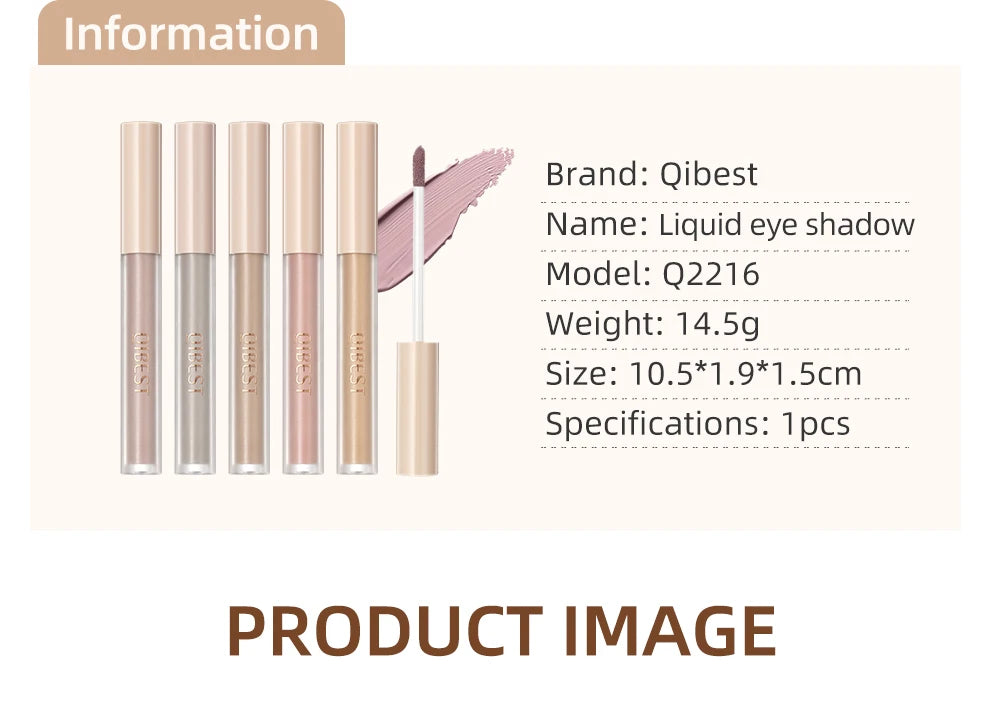 QiBest Matte Liquid Eyeshadow - Waterproof, Long-Lasting Pigment (8 Shades)