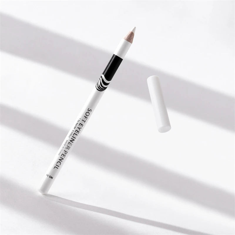 1/12pcs White Eyeliner Makeup Smooth Easy To Wear Lasting Eyes Brightener Waterproof Fashion Eyes Liner Pencils Eye Makeup Tool