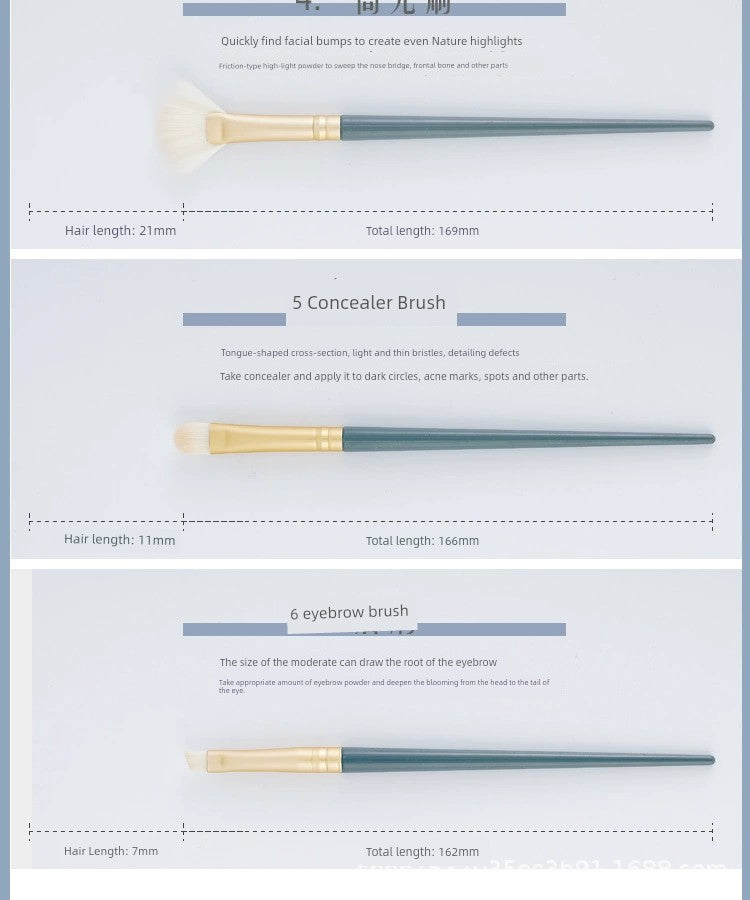 Beginner Portable Short Super Soft Makeup Brush Suit