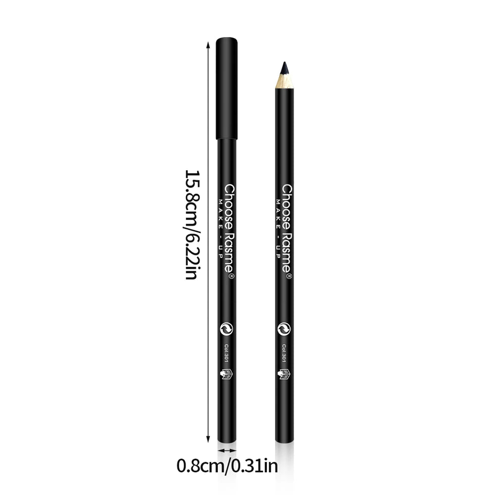 3pcs Waterproof Black Eyeliner Pencils-Smudge-Proof Long-Lasting &Beginner-Friendly Wooden Eyebrow Liner Pen Makeup Combined