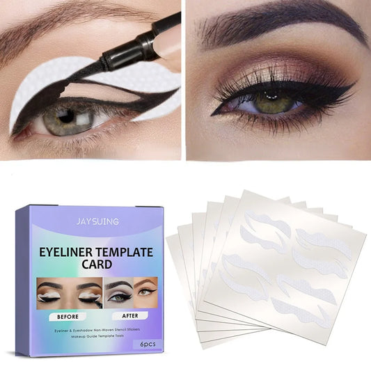 Flawless Eyeliner Stencil Stickers - Perfect Wings & Cat Eyes Made Easy (48 Total)