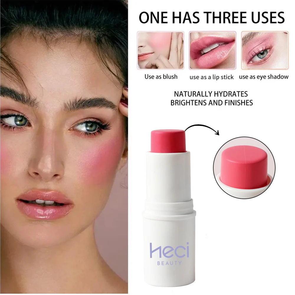 HECI BEAUTY Blush Cremoso Multifuncional: Realce Sua Beleza Natural com um Toque de Cor Radiante