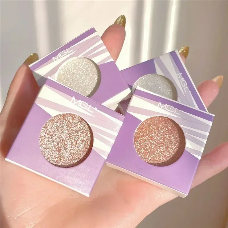 1Pc Diamond Glitter Eyeshadow Shiny Pearlescent White Brown with Flash Eye Shadow Palette Long Lasting Eyes Makeup Cosmetics