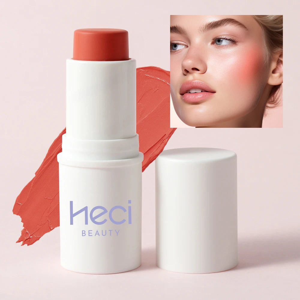 HECI BEAUTY Blush Cremoso Multifuncional: Realce Sua Beleza Natural com um Toque de Cor Radiante