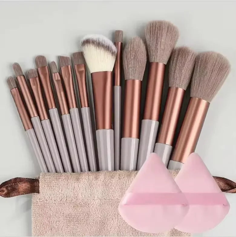 13pcs Premium Synthetic Nylon Bristle Makeup Brush Set - Soft, Gentle, and Cruelty-Free for Flawless Foundation, Blush, Powder,