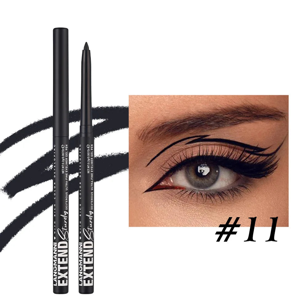 Matte Glitter Gel Eyeliner Pencil Smooth Waterproof Blue Brown Eyeliner Fast Dry Matte Concealer Pen Long Lasting Eyes Makeup