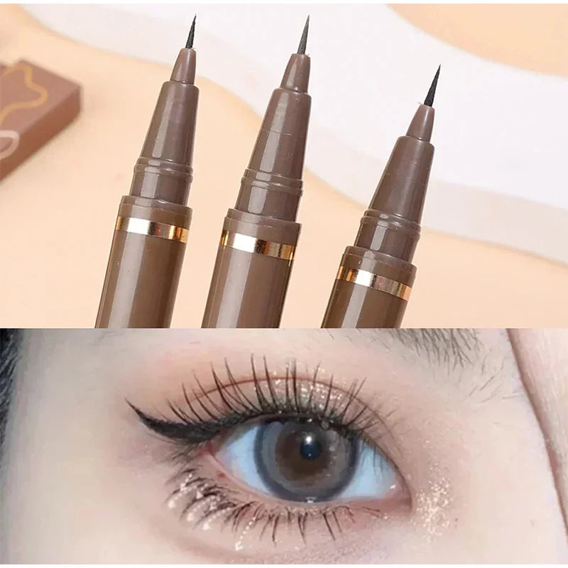 Ultra-fine Matte Liquid Eyeliner Pencil Waterproof Quick Drying Black Brown Lying Silkworm Lower Eyelashes Eye Makeup Eyeliner