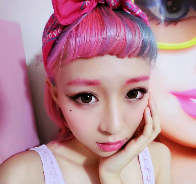 Hot Yingju Harajuku Cosplay Color Eyeliner Pen Eyeliner Lipstick Eyebrow Pencil Wine Red Green Blue Purple Silver Pink